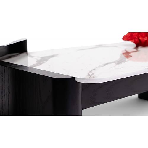 668 Oak Black Marble Orta Sehpa