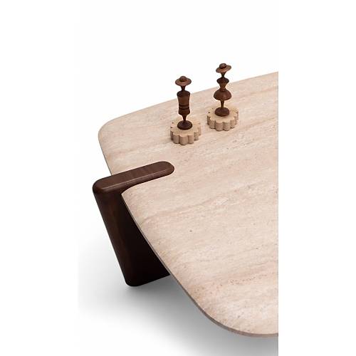 960 Walnut Traverten Orta Sehpa