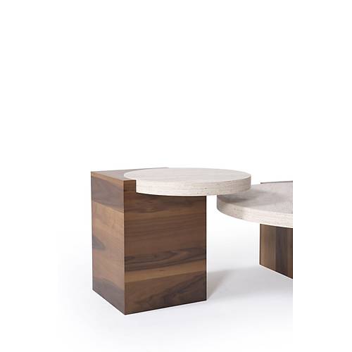 972 Walnut Traverten Orta Sehpa
