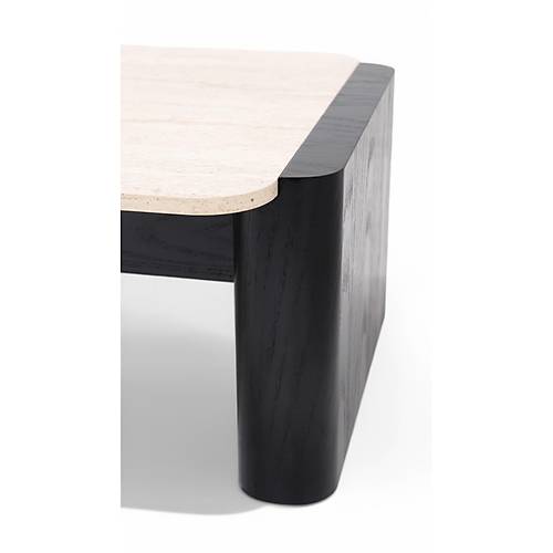 668 Oak Black Traverten Orta Sehpa