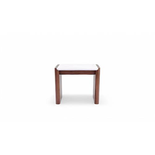 668 Walnut Marble Orta Sehpa