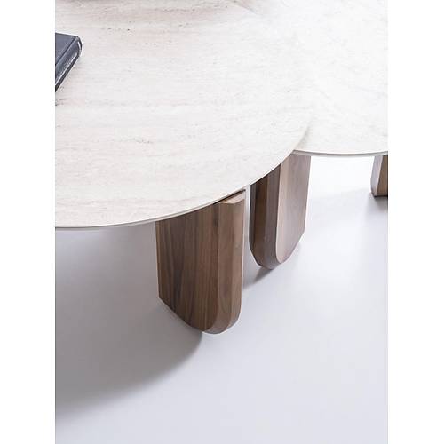 720 Walnut Traverten Orta Sehpa