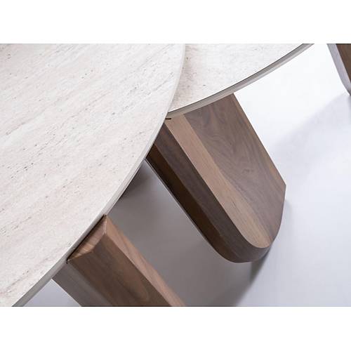 720 Walnut Traverten Orta Sehpa