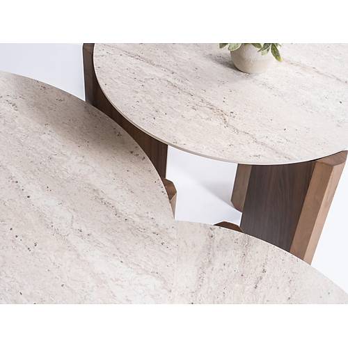 720 Walnut Traverten Orta Sehpa