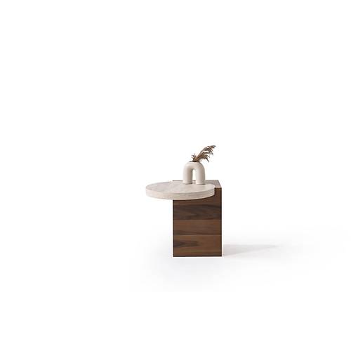 972 Walnut Traverten Orta Sehpa