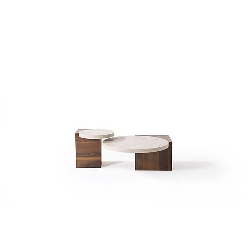 972 Walnut Traverten Orta Sehpa