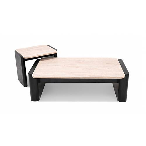 668 Oak Black Traverten Orta Sehpa