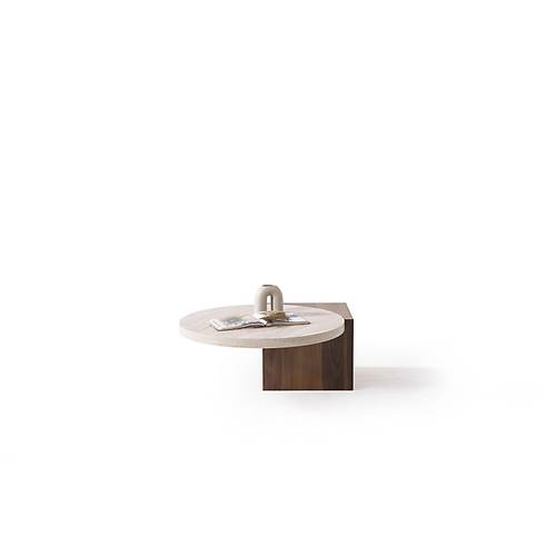 972 Walnut Traverten Orta Sehpa