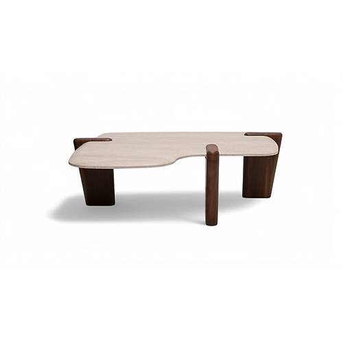 960 Walnut Traverten Orta Sehpa