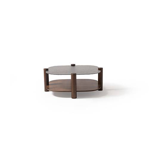 974 Walnut Bronze Orta Sehpa