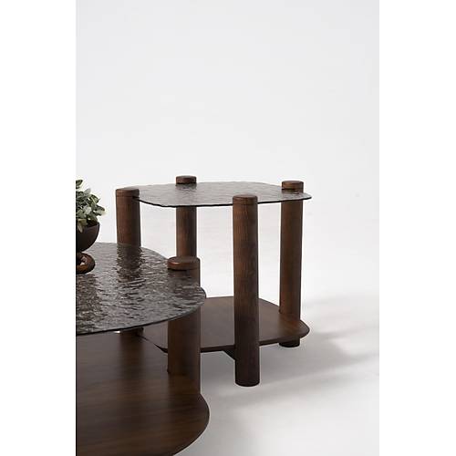 974 Walnut Bronze Orta Sehpa