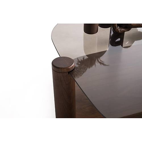 974 Walnut Bronze Glass Orta Sehpa