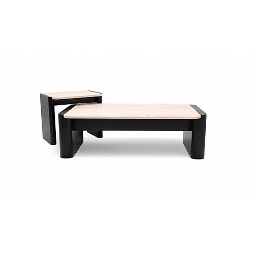 668 Oak Black Traverten Orta Sehpa