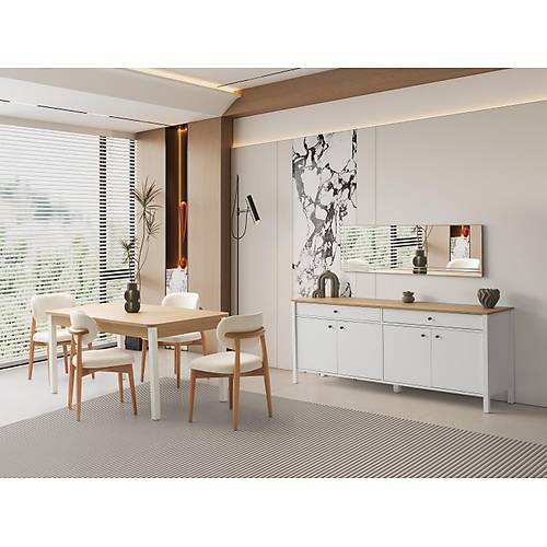 Mona Yemek Odas� - Beyaz Me�e