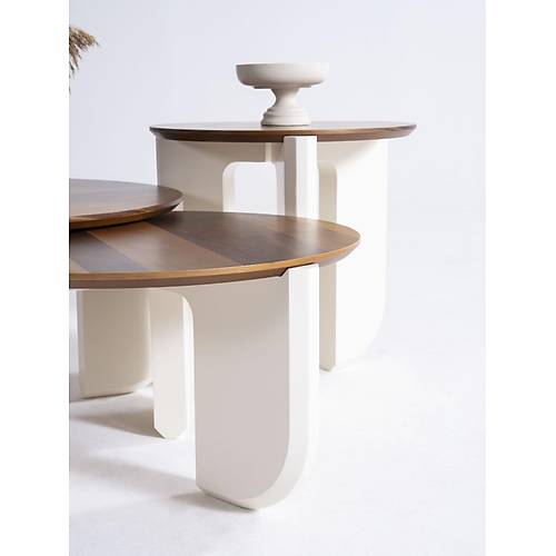 720 Walnut Cream Orta Sehpa