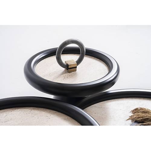 950 Black Traverten Orta Sehpa