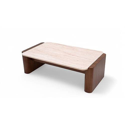 668 Walnut Traverten Orta Sehpa