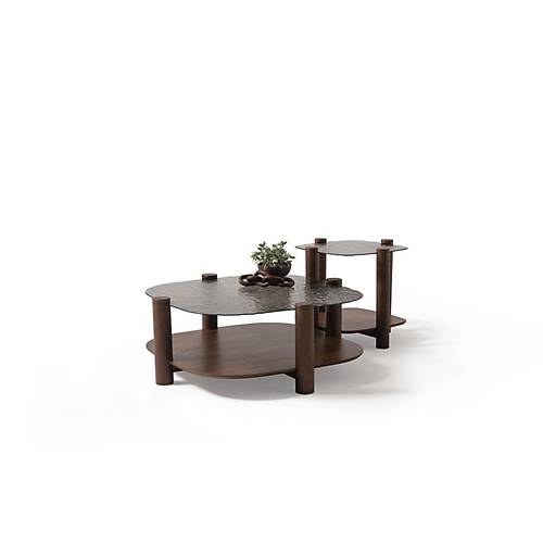 974 Walnut Bronze Orta Sehpa