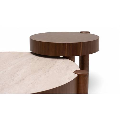 670 Walnut Traverten Orta Sehpa