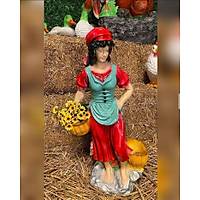 Sepetli K�z Bah�e Dekor �r�n� 80 cm