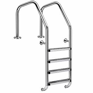 Havuz Merdiveni 4 Basamakl� AISI 304 Kalite Overflow Tip Paslanmaz