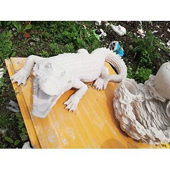 B�y�k Boy Polyester Kaplama Timsah, Bah�e Dekor �r�nleri 125 cm
