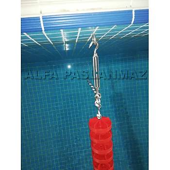 OL�MP�K HAVUZ KULVAR SEPERAT�RLER� MONTAJ EK�PMANLARI, AISI 316 KAL�TE GERG� YAYI, AISI 316 8MM HALKALI MAPA, AISI 316 KAL�TE KANCA