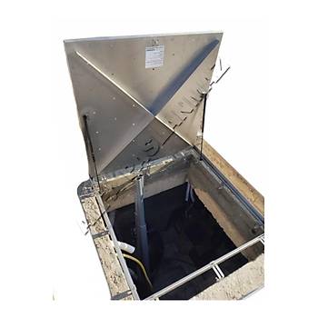 Havuz Makine Daire Kapaklar� Paslanmaz 3 mm �zeri Mermer Uygulanabilir 800x800 mm
