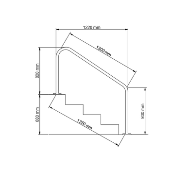 Y�zme havuzu beton merdiven ini� tutama�� 1220 mm AISI 316 KAL�TE