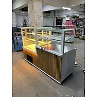 Ah�ap Dekorlu �ok Katl� Pasta Vitrini ve S�cak B�rek Tezg�h� 220 cm INT-204
