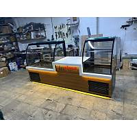 �ift Vitrinli Orta Servis Bankolu Pasta Te�hir Dolab� 250 cm INT-179