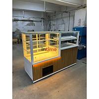 Ah�ap Dekorlu �ok Katl� Pasta Vitrini ve S�cak B�rek Tezg�h� 220 cm INT-204