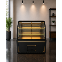 So�utmal� Pasta Vitrini Siyah Model | Bombe Cam Pasta Te�hir Dolab� | INT-043