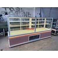 S�rg� Kapakl� Tekerlekli Geni� Pasta Tatl� Vitrini 240 cm INT-203