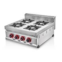 SilverInox 2907-PR Set st 4 Yanl Profesyonel Ocak, 55x60x15.5 cm Doalgazl