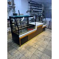 �ift Vitrinli Orta Servis Bankolu Pasta Te�hir Dolab� 250 cm INT-179