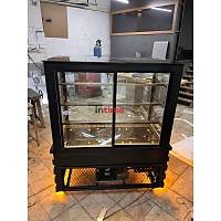 D�z Caml� Siyah Pasta Tatl� Te�hir Dolab� 100 cm INT-193