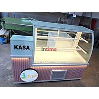 Bombeli Caml� L Tipi Kasal� Pasta Vitrini ve Haz�rl�k Tezg�h� INT-200