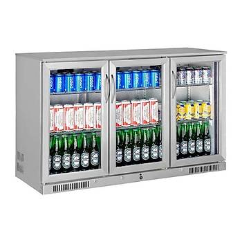 GTech SC-338F-S Bar Arkas ie Soutucu Dolap, 3 Kapl, Paslanmaz elik Kasa, 338 L
