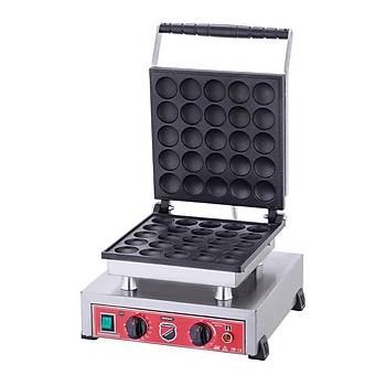 Ikgaz - Yuvarlak Bubble Waffle Makinesi, Tekli, Kapakl, Elektrikli