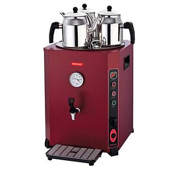 Işıkgaz - Jumbo Çay Makinesi - Kırmızı Renk - 36 Litre - 3 Demlikli