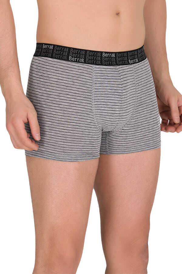 10 Adet Berrak Çizgi Desenli Erkek Likralı Boxer Short 4475