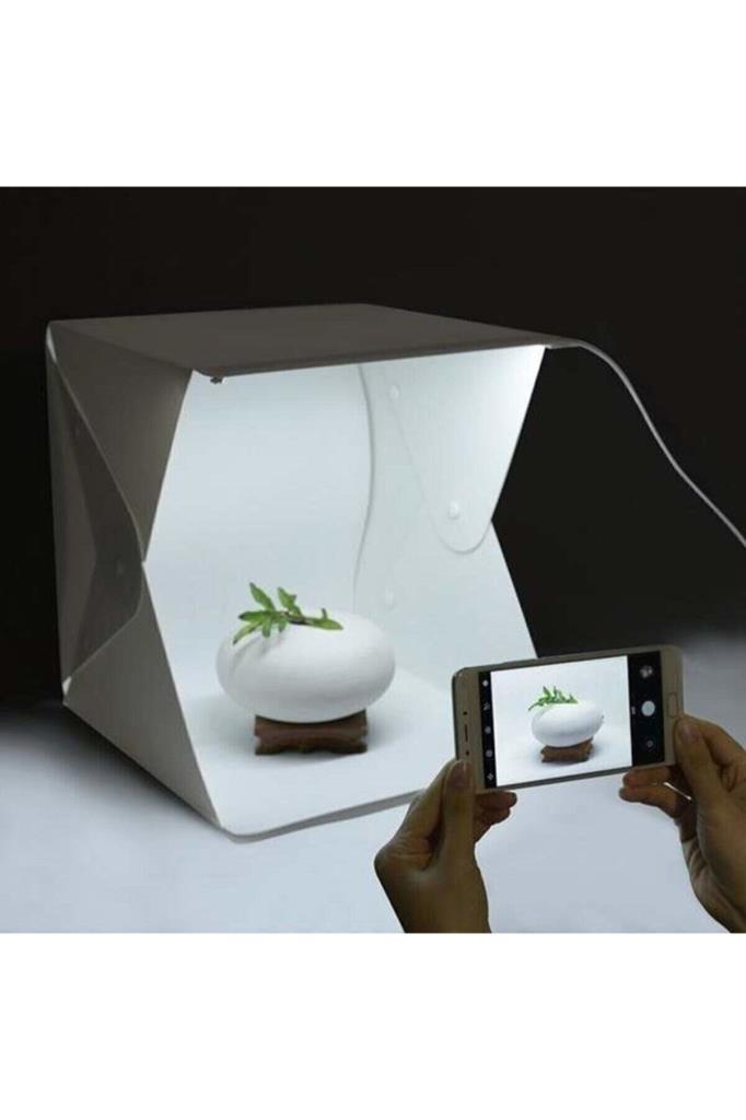20 x 20 CM Led Işıklı Çift Sıra Ürün Fotoğraf Çekim Çadırı
