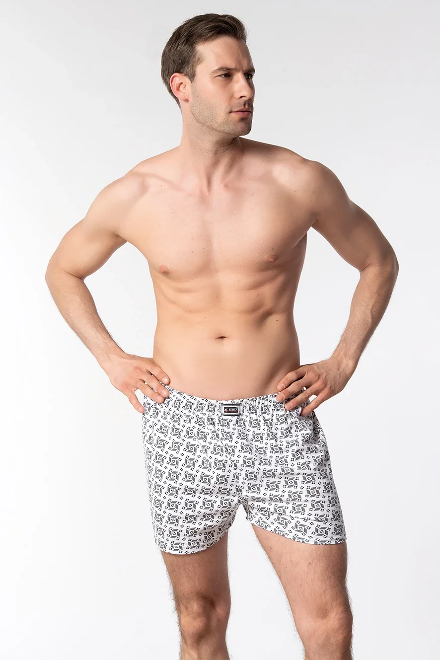 Seher Yıldızı Erkek Desenli Penye Boxer 0007