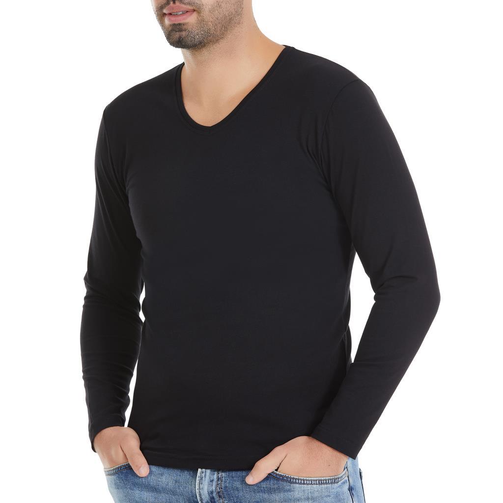 3 Adet Yıldız Erkek Likralı Uzun Kollu T-Shirt Fanila Siyah 351