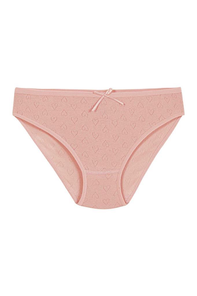 6 Adet Yıldız Bayan Ribana Kalpli Bikini Külot Pudra 3573