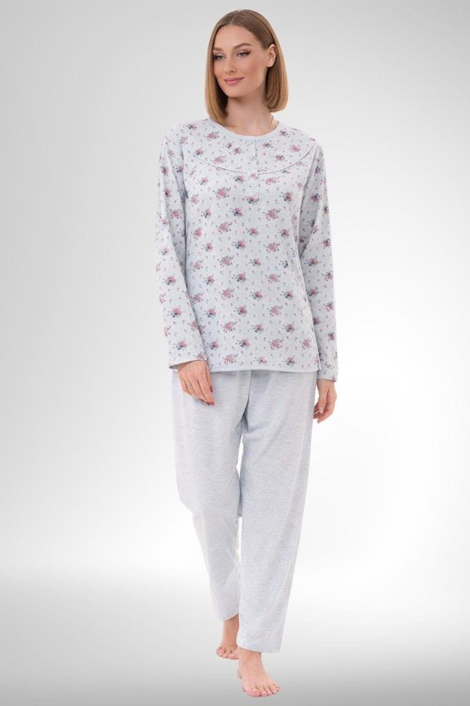 Mecit 6314 Mavi Kadın Büyük Beden Pijama Takımı