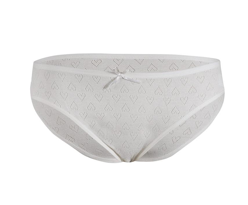 6 Adet Yıldız Bayan Kalpli Ribana Bikini Külot Slip Ekru 3577