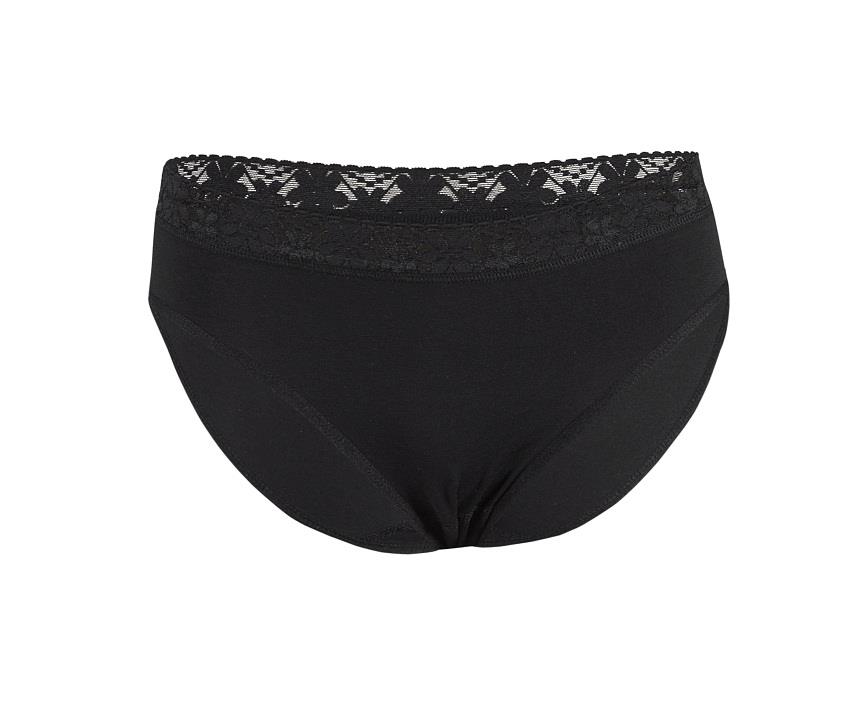 6 Adet Yıldız Bayan Likralı Dantelli Bikini Külot Siyah 3528