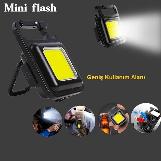Mini 30 Ledli Mıknatıslı Anahtarlık Flash Kamp Lambası